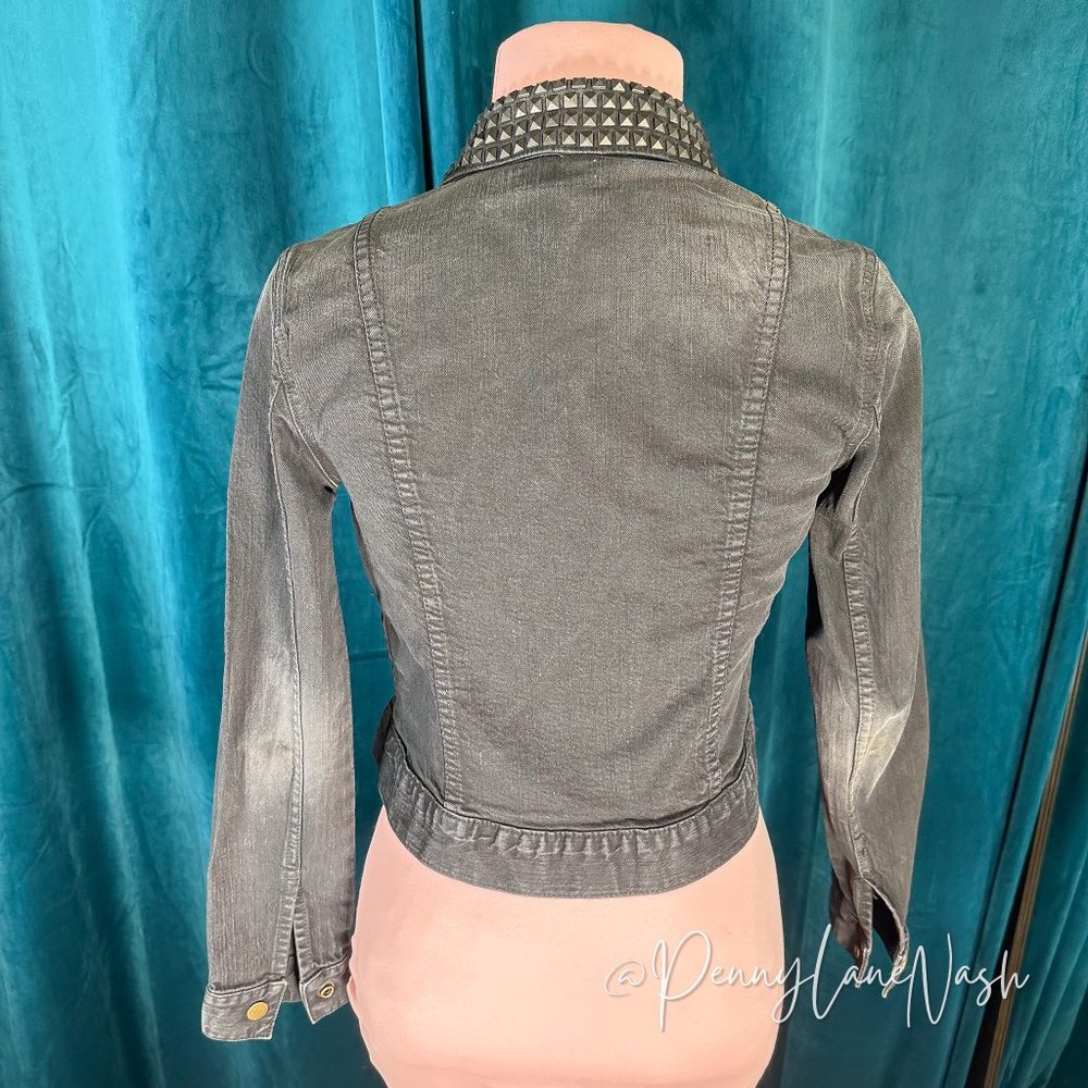Current/Elliott The Snap Denim Jacket with Studs Midnight - Picture 11 of 12